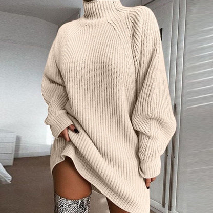 Élise | Robe-Pull Longue Col Roulé pour un Hiver Confortable et Stylé lunnav